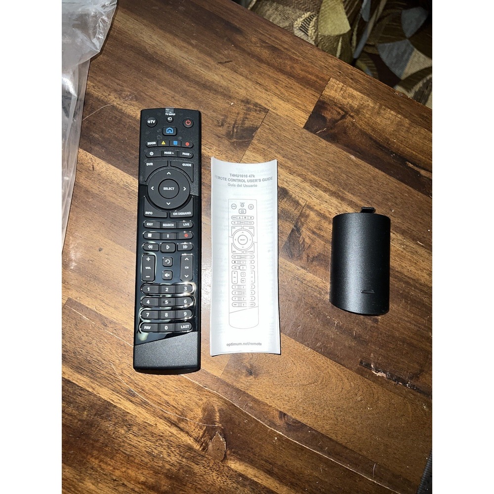 NEW Optimum Cablevision Remote Control  Replacement W/ Instructions T4HU1616 47K